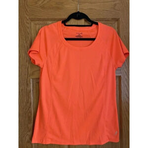 Exertek Women's Athletic Gym T-Shirt Top Short Sleeve Medium Orange Fluorescent